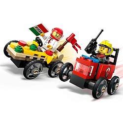  LEGO City 60458 Pizza vs Fire Truck Race Car Pack	