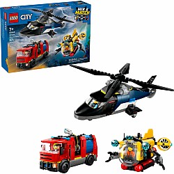 LEGO City Great Vehicles: Helicopter, Fire Truck & Submarine Remix