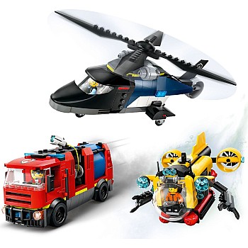  LEGO City 60462 Helicopter, Fire Truck, and Submarine Remix	