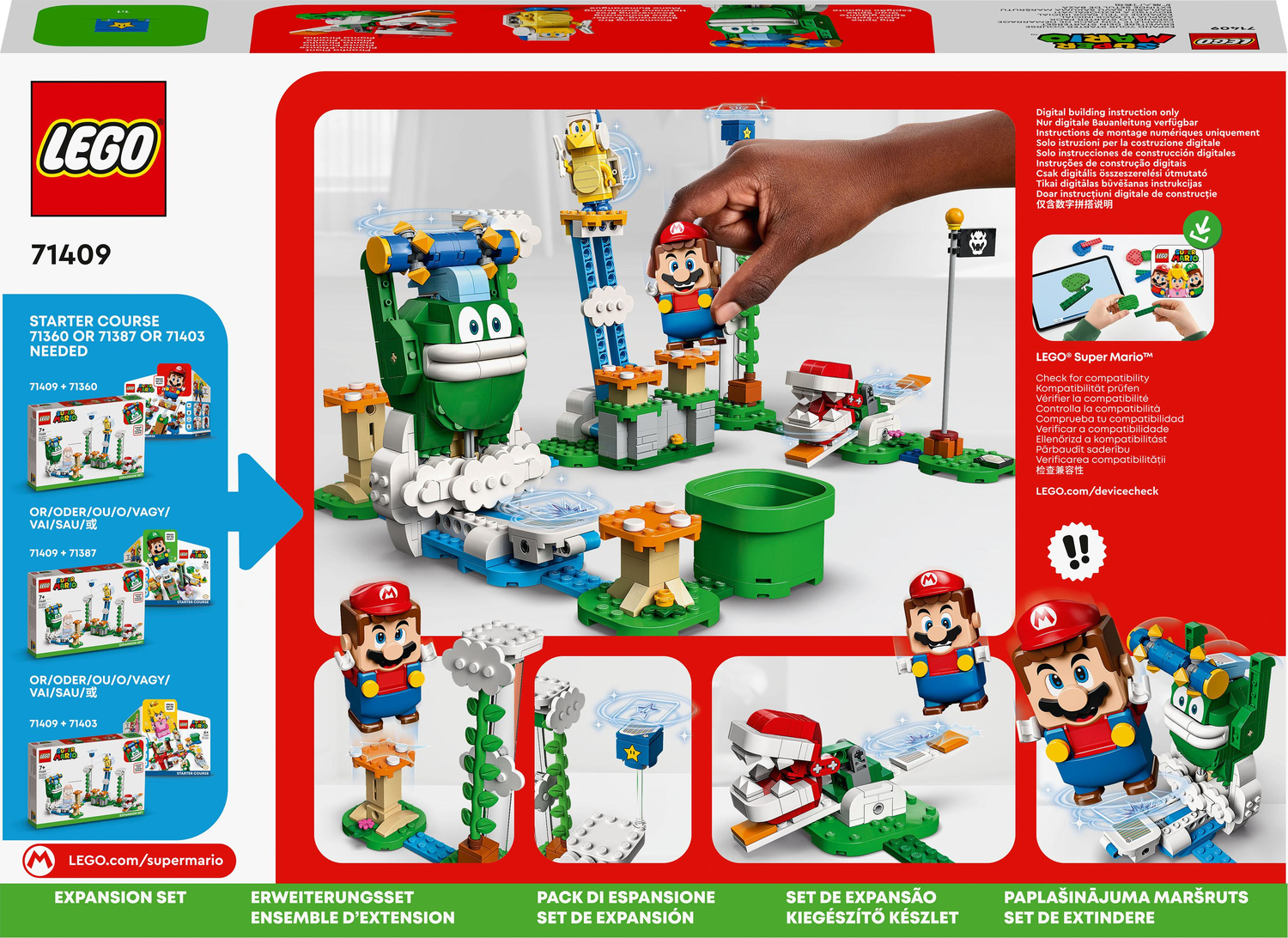 LEGO Super Mario Big Spike’s Cloudtop Challenge Expansion Set 71409,  Collectible Toy for Kids with 3 Figures including Boomerang Bro and Piranha  Plant
