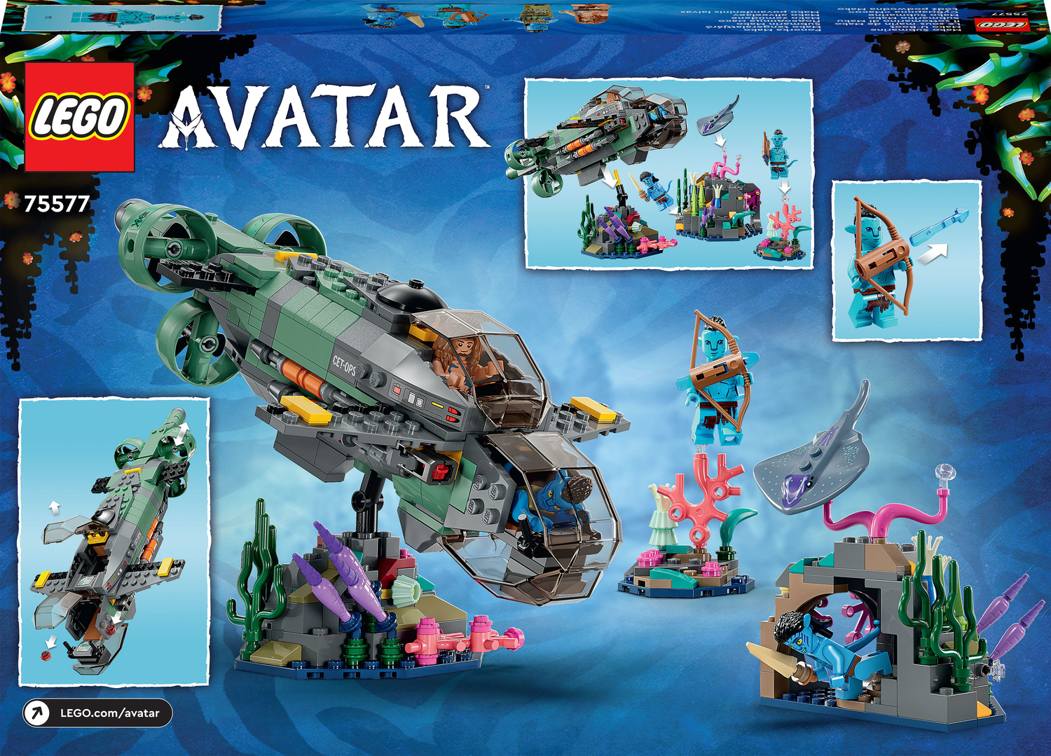 LEGO Avatar: The Way of Water Mako Submarine​ 75577 Buildable  Toy Model, Underwater Ocean Set with Alien Fish and Stingray Figures, Movie  Gift for Kids and Movie Fans : Toys 