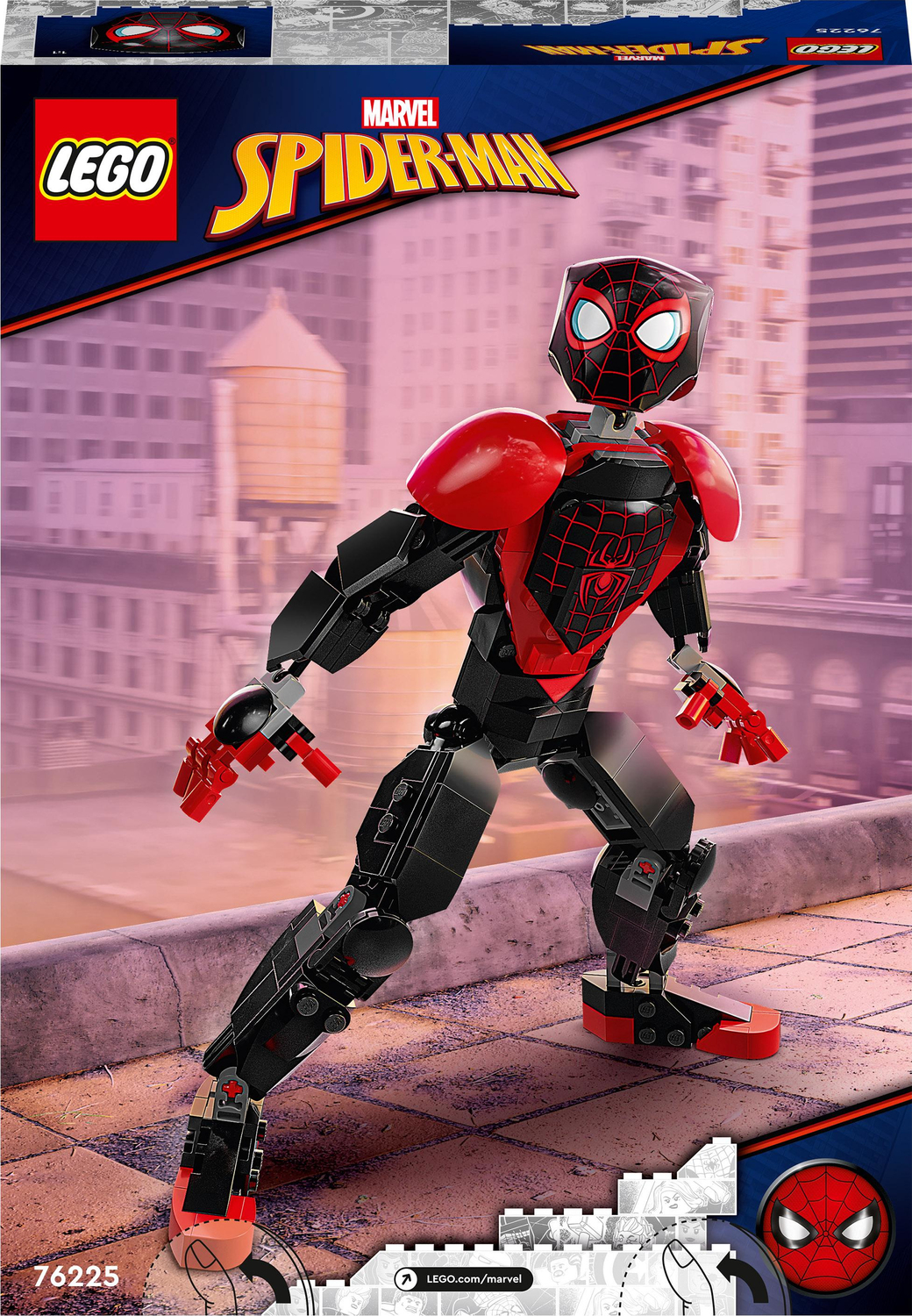 LEGO Marvel Miles Morales Figure Set, 76225 Fully Articulated Spider-Man  Action Toy, Super Hero Movie Collectible, Birthday Gift Idea for Kids