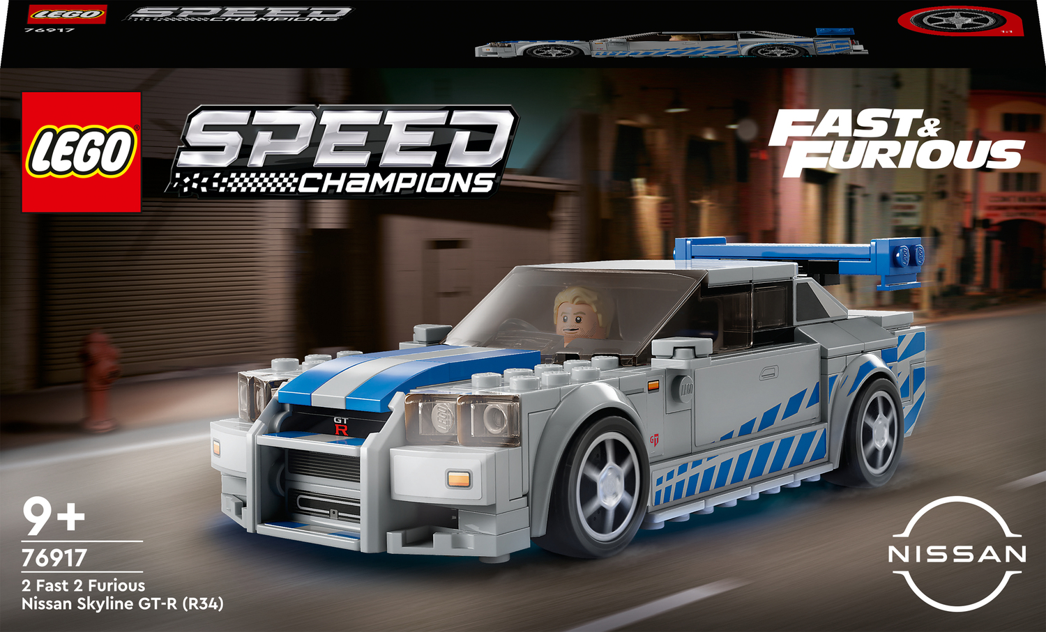 LEGO Speed Champions 2 Fast 2 Furious Nissan Skyline GT-R (R34), Race Car  Toy Model Building Kit, Collectible with Racer Minifigure, 2023 Set for