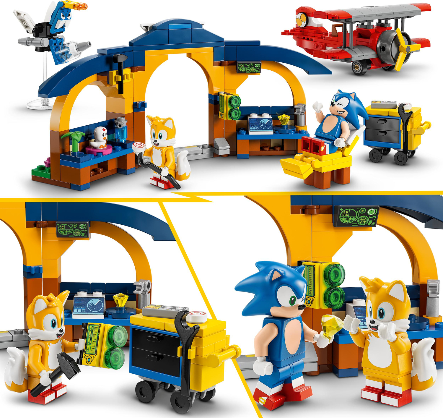LEGO Sonic the Hedgehog Tails’ Workshop and Tornado Plane 76991 Building  Toy Set, Airplane Toy with 4 Sonic Figures and Accessories for Creative  Role