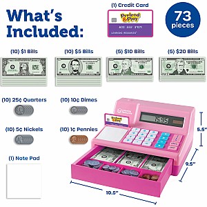 Pretend & Play Calculator Cash Register in Pink