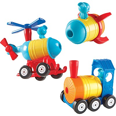 1-2-3 Build It! Rocket-Train-Helicopter