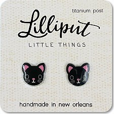 Cute Kitty Cat Earrings - black cat