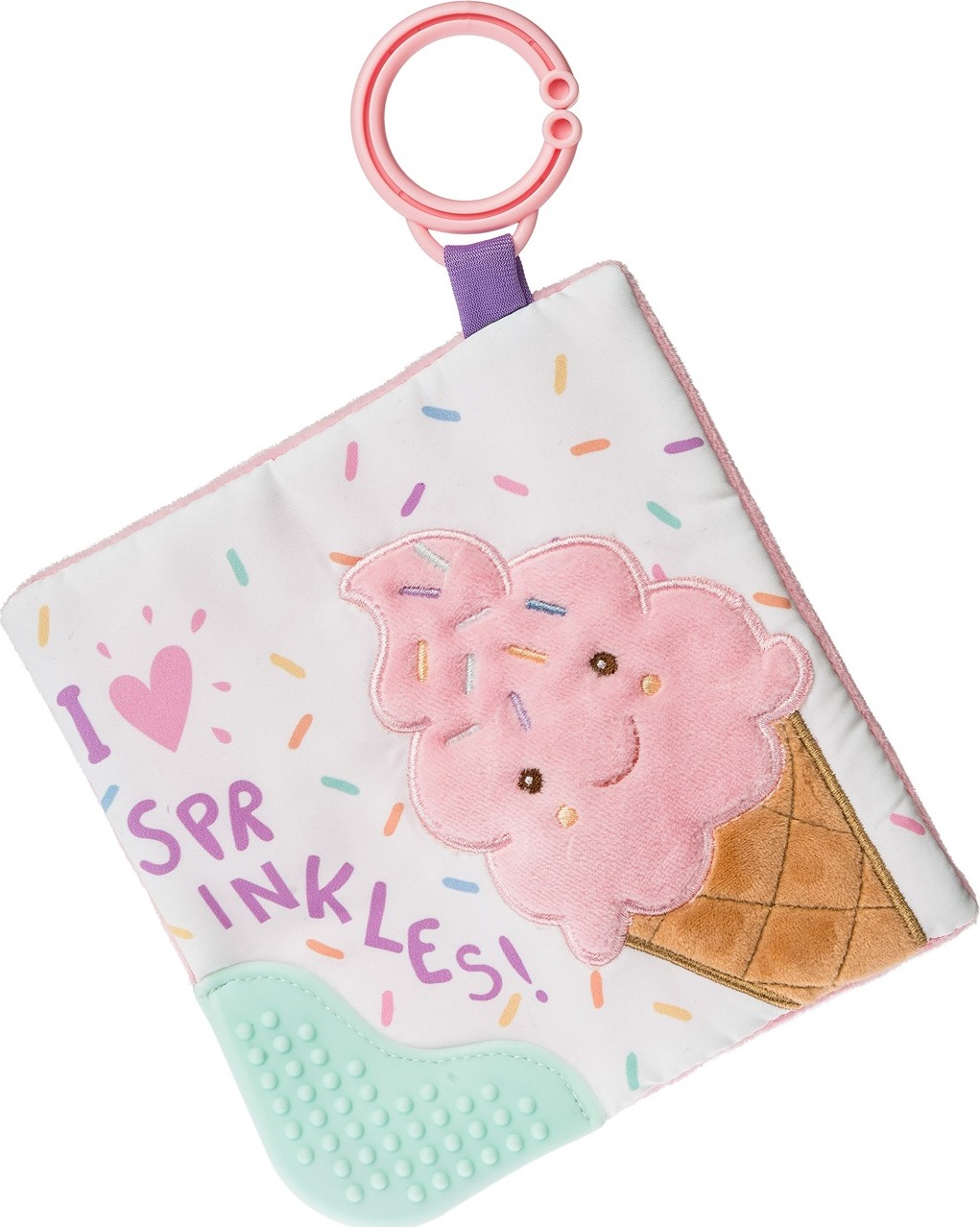 Sweet Soothie Sprinkles Ice Cream Crinkle Teether - 6x6"