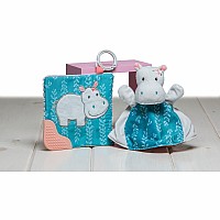 Jewel Hippo Crinkle Teether - 6"