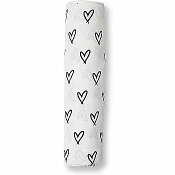 Lulujo Bamboo Swaddle, Messy Hearts