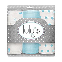 Lulujo Brilliant Blues Mini Cotton Cloths - 28x28"