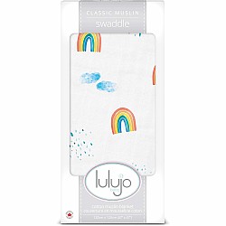 Lulujo Cotton Muslin Swaddle, Rainbow Sky