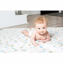 Lulujo Cotton Muslin Swaddle, Rainbow Sky