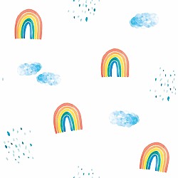 Lulujo Cotton Muslin Swaddle, Rainbow Sky