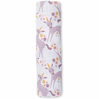 Lulujo Classic Muslin Swaddle, Modern Unicorn