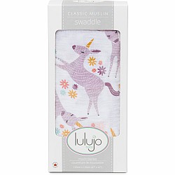 Lulujo Classic Muslin Swaddle, Modern Unicorn