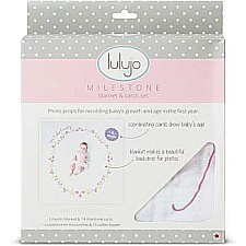 Lulujo "Isn't She Lovely" Baby's First Year Blanket & Cards Set