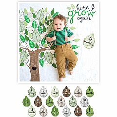 Lulujo "Here I Grow Again" Baby's First Year DELUXE Blanket & Cards Set