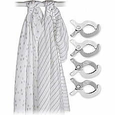 Lulujo Two-Pack Swaddles & Clips - Grey - 47x47"