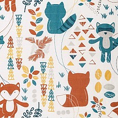 Lulujo x Leika Cotton Swaddle - Fox & Raccoon - 47x47"