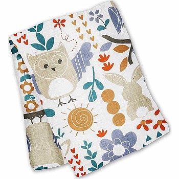 Owl & Bunny Cotton Swaddle