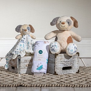 Lulujo Cotton Swaddle - Sparky Puppy - 40x40"