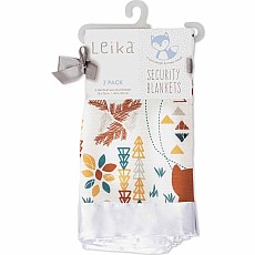 Leika Cotton Security Blankets - Fox & Raccoon - 16x16