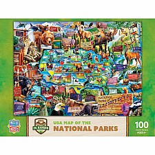 Jr Ranger - National Parks Map 100 Piece Puzzle
