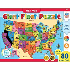 Educational - USA Map 80 Piece Floor Puzzle