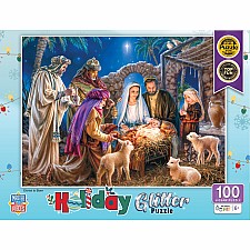 Holiday - Christ is Born 100 Piece Glitter Puzzle