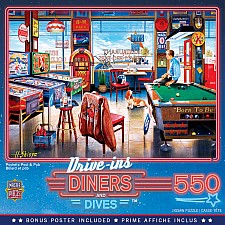 Drive-Ins, Diners & Dives - Pockets Pool & Pub 550 Piece Puzzle