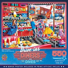 Drive-Ins, Diners and Dives - Good Times Diner 550 Piece Puzzle