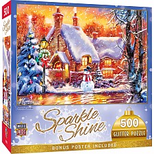 Holiday Glitter - Snowman Cottage 500 Piece Puzzle