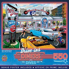 Drive-Ins, Diners and Dives - Rock and Rolla Diner 550 Piece Puzzle