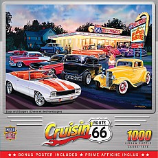 Cruisin' Rt 66 - Dogs & Burgers 1000 Piece Puzzle