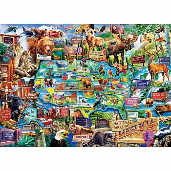 National Parks - Map 1000 Piece Puzzle