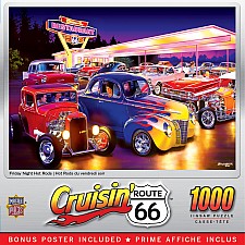Cruisin' Rt 66 - Friday Night Hot Rod's 1000 Piece Puzzle