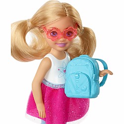 Chelsea Travel Doll, Blonde, With Puppy, Carrier  Accessories
