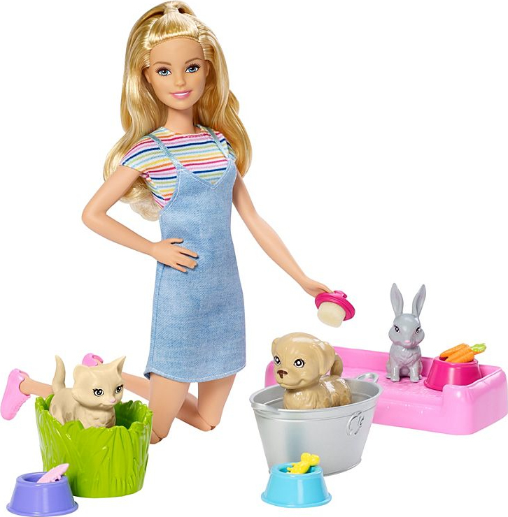 Barbie Play ‘n' Wash Pets Doll And Playset