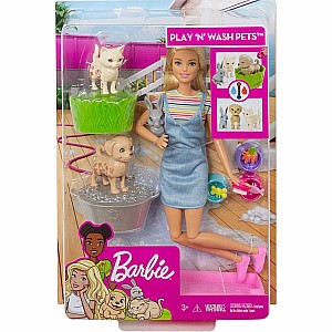 Barbie Play ‘n' Wash Pets Doll And Playset