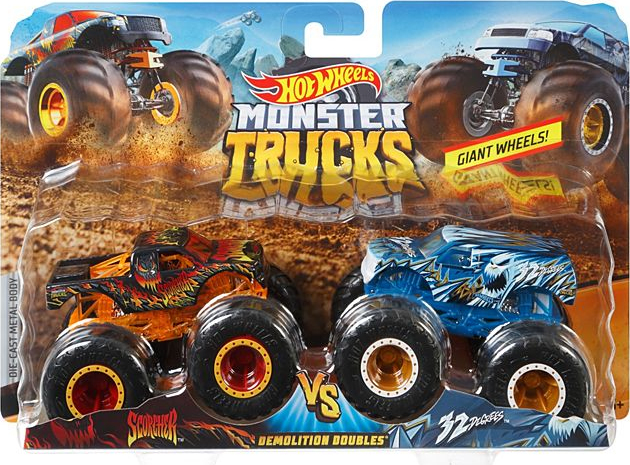 Hot Wheels toy vehicle - Monster Trucks 1:64 Demo Doubles 2-Pk Ast 2022 Mix 2 - 21A
