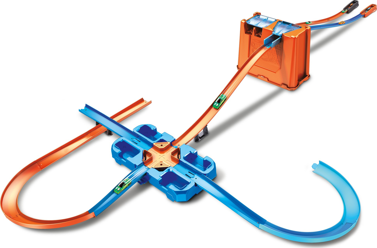 Hot Wheels Deluxe Stunt Box Giftable Set 15 Feet Of Track 36 Pieces Track Connectors And Curves