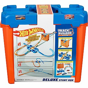 Hot Wheels Deluxe Stunt Box Giftable Set 15 Feet Of Track 36 Pieces Track Connectors And Curves