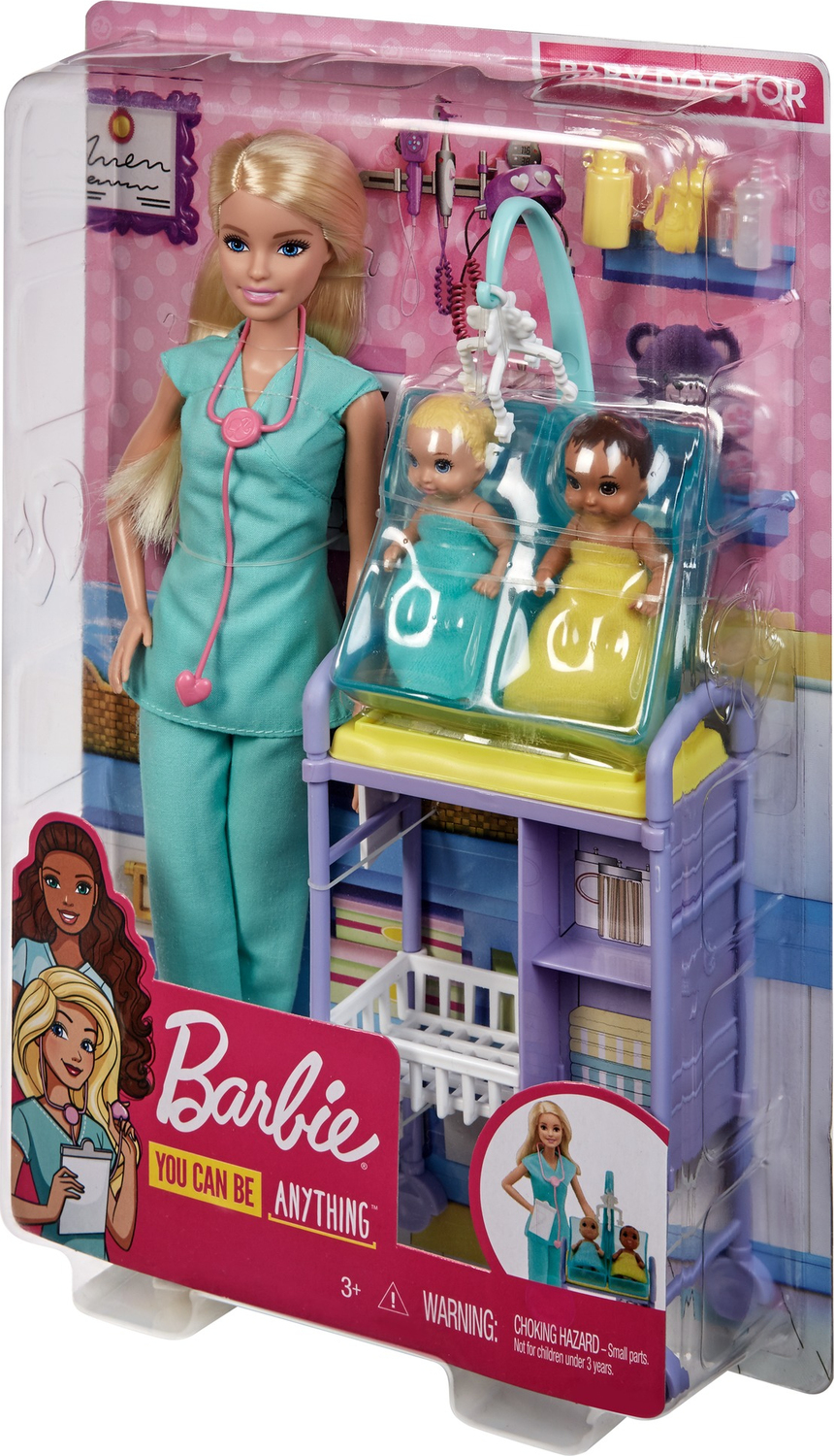 barbie Baby Playset With Blonde Doll, 2 Infant Dolls, Exam Table And Accessories - The Toy Box