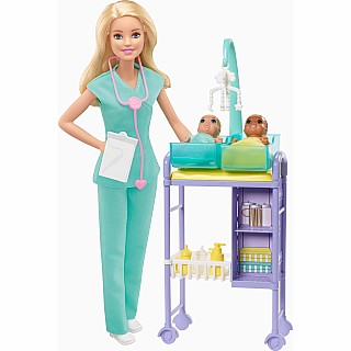 ?barbie Baby Doctor Playset With Blonde Doll, 2 Infant Dolls, Exam Table And Accessories