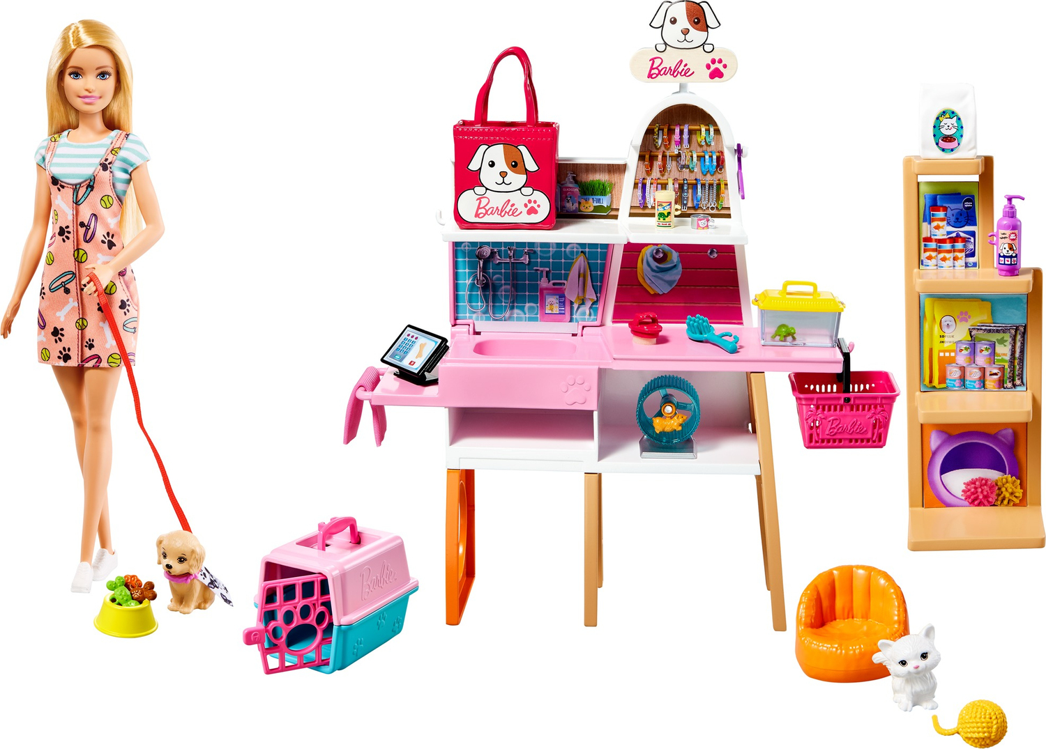 Barbie Doll (11.5-in Blonde) And Pet Boutique Playset - The Toy