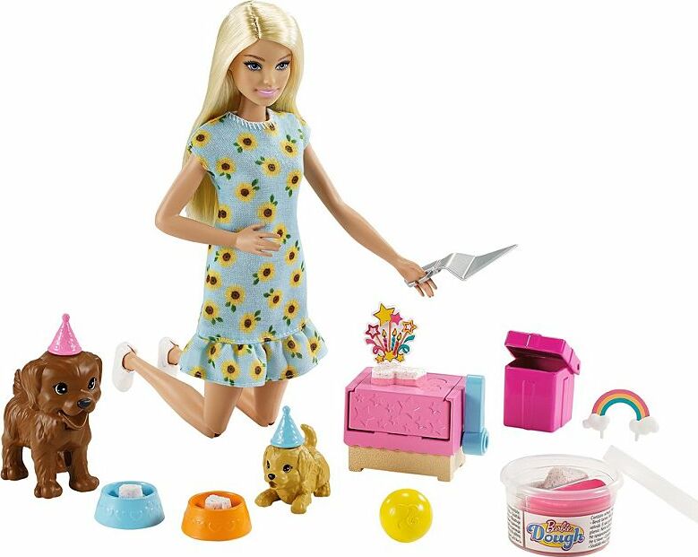 Barbie Doll (11.5-inch Blonde) And Puppy Party Playset
