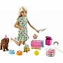 Barbie Doll Blonde And Puppy Party Playset
