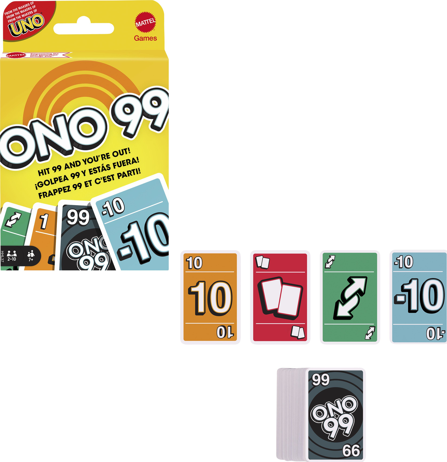  Mattel Games ONO 99 Card Game for Kids & Families, 2 to 6  Players, Adding Numbers, For Ages 7 Years & Older : Toys & Games