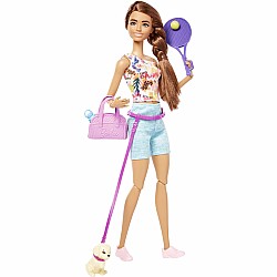 Barbie Doll with Puppy, Workout Outfit, Roller Skates and Tennis